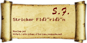 Stricker Flórián névjegykártya